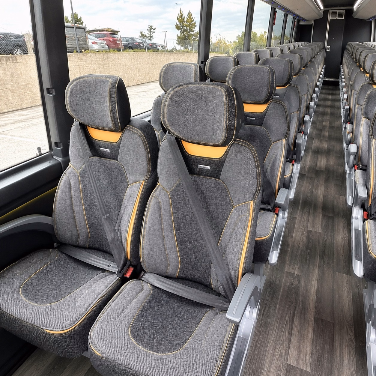 56 passenger charter bus inside